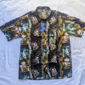 VNG David Beckham All Over Print Shirt MEDIUM NWT Eternity Menswear Y2K Bootleg
